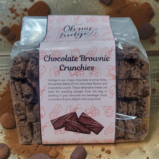 Die Spens Clarens Chocolate Brownie Crunchies, crispy chocolate brownie bites with rich chocolate flavour and crunch.