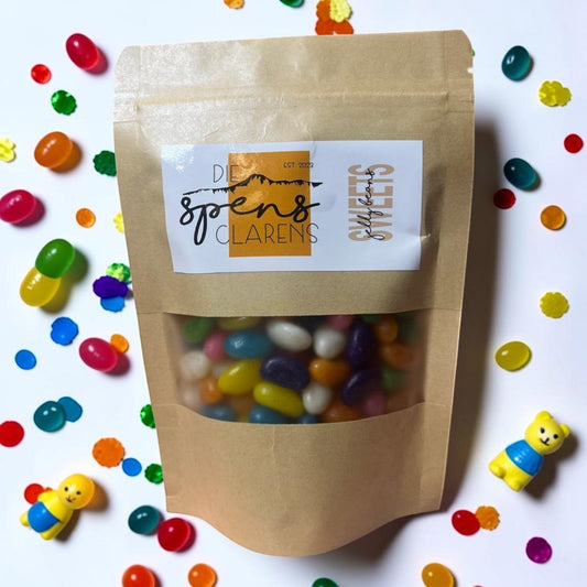 Die Spens Clarens bag of assorted colorful jelly beans, perfect for parties and treats.