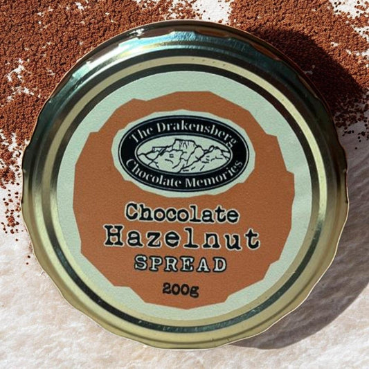 Die Spens Clarens Chocolate Hazelnut Spread 200g jar lid with mountain logo and text.