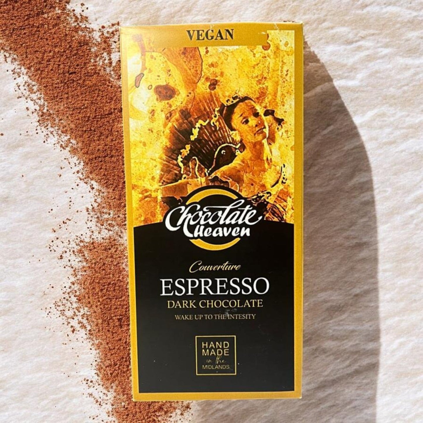 Die Spens Clarens Chocolate Heaven Espresso 70% cocoa dark chocolate bar, vegan and handmade.