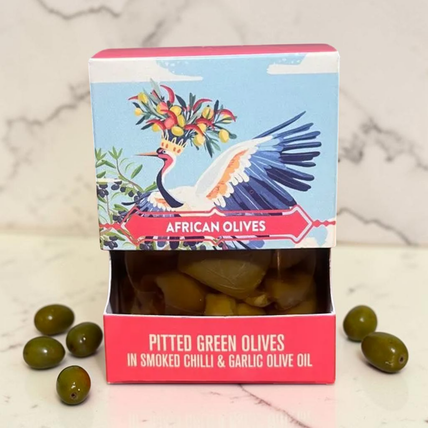 African Oils & Vinegars - Olives in Smoked Chilli & Garlic Olive Oil